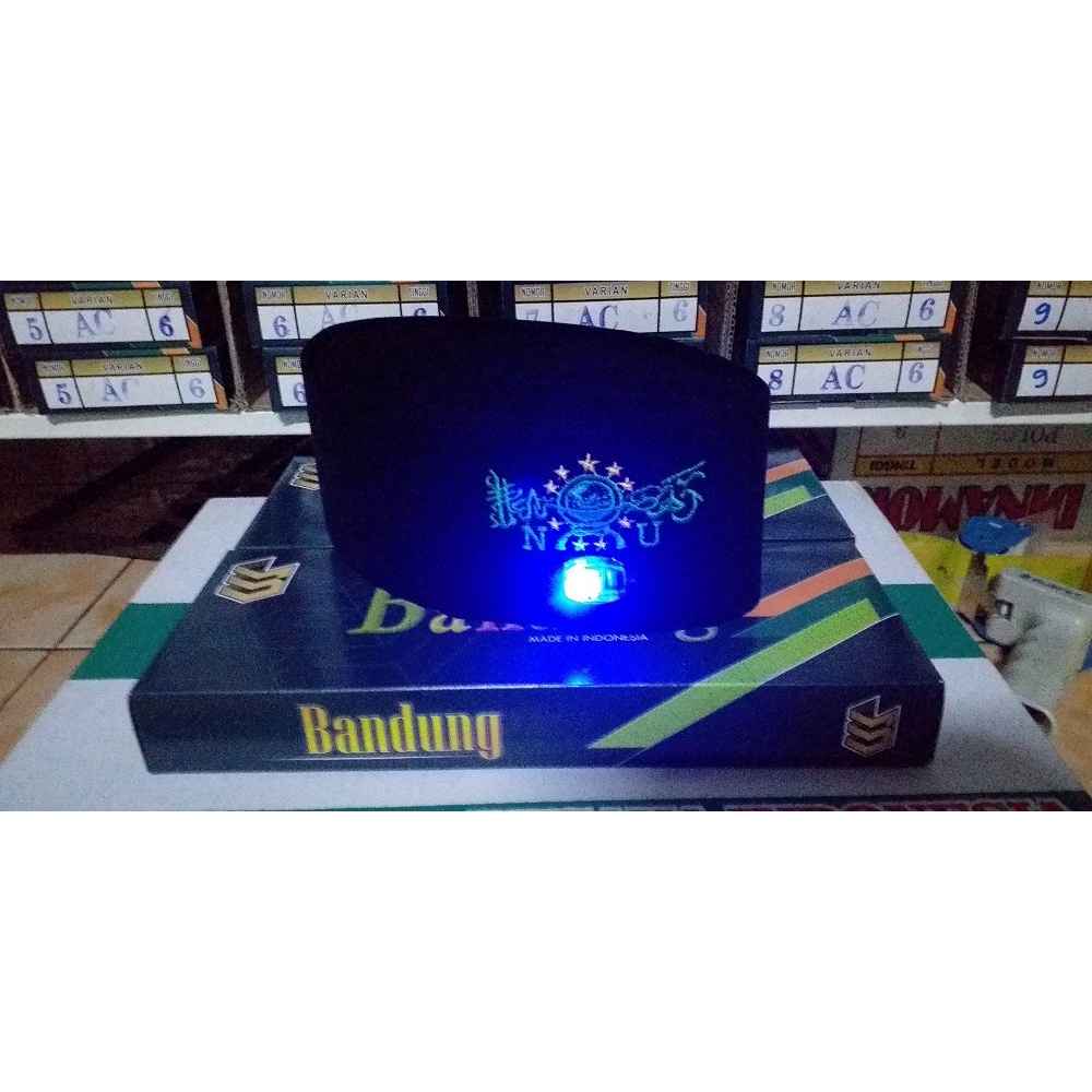 Peci Nu Free Lampu Led/Peci Nu Anak/Peci Hitam Nu/Songkok Nu/Songkok Hitam Nu/Kopiah Nu/Kopiah Hitam