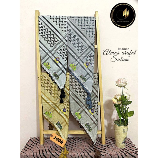 Imamah/Sorban Arafat Sulam Ori Import Saudi