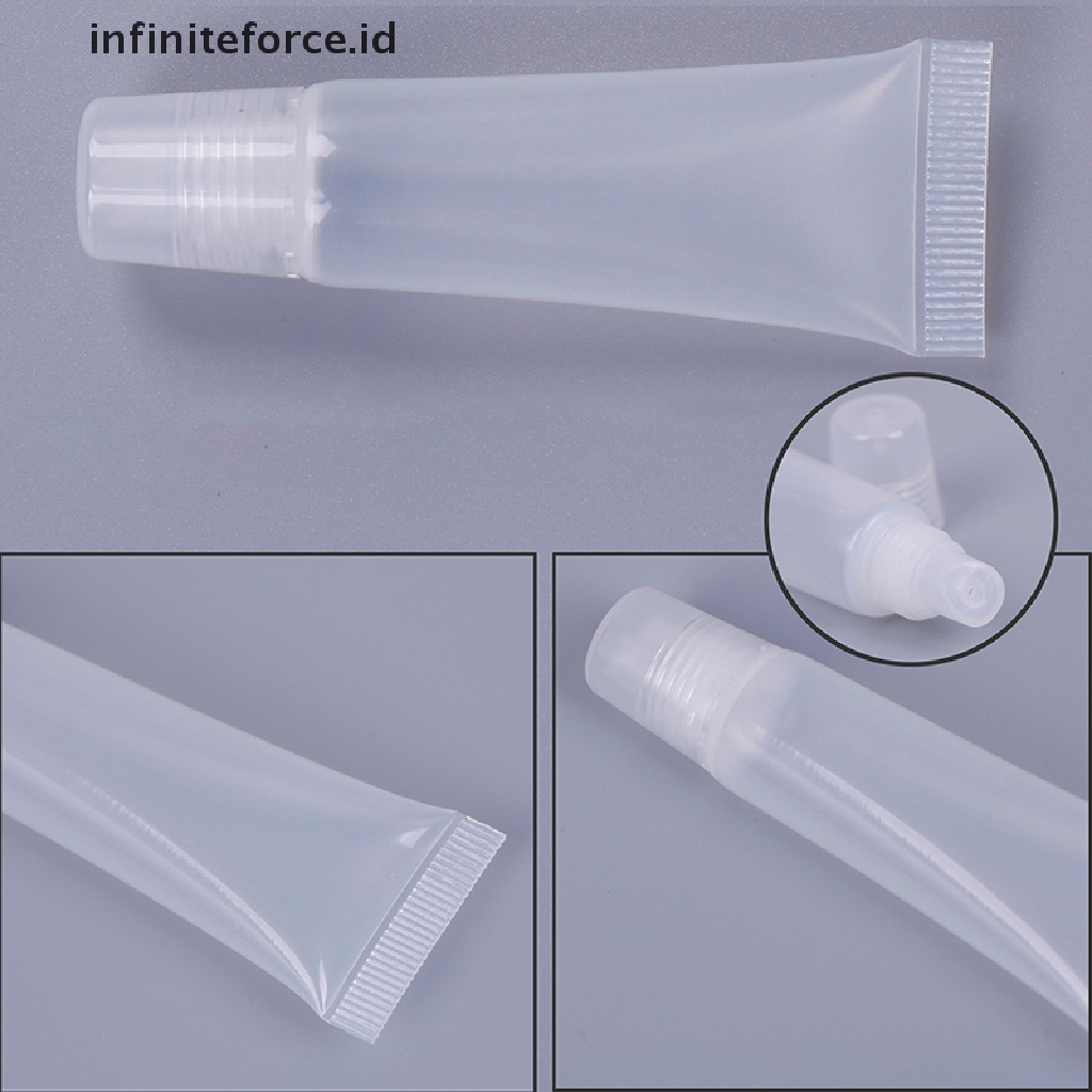 (Infiniteforce.Id) 10pcs / Set Botol Kosong Bahan Plastik Ukuran 8 / 15ml Untuk Lip Gloss / Balm