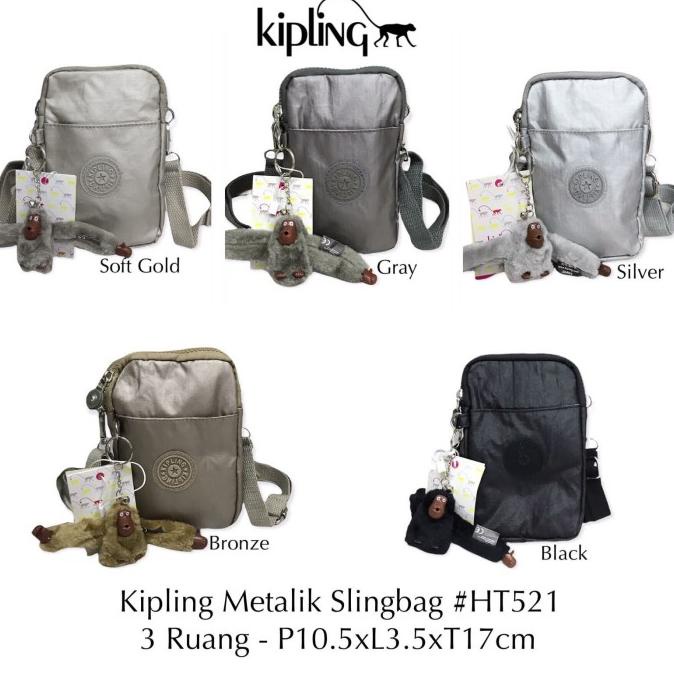 Tas selempang wanita kipling metalik - sling bag kipling HT 521