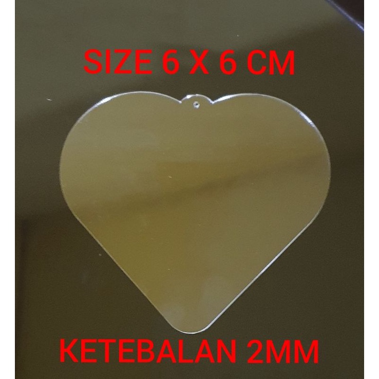 MURAH POTONGAN AKRILIK GANTUNGAN KUNCI LOVE 6CM