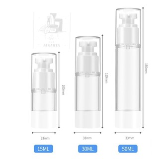 Image of thu nhỏ 15ml 30ml 50ml Airless Pump Lotion/Spray Botol Tanpa Selang HIGH QUALITY/ travel bottle (BS) #1