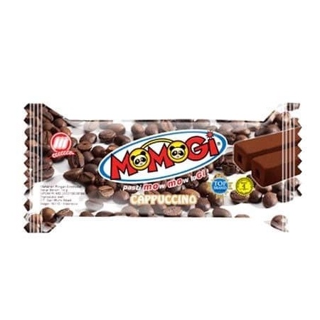MOMOGI SNACK WAFER STICK EXTRUDAT MAKANAN RINGAN CEMILAN JAGUNG BAKAR  COKLAT 1 BOX ISI 20 PCS