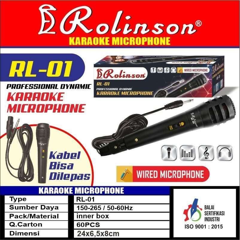 Promo!!! Mikrofon Karaoke Rolingson Mic Kabel RL-01 Berkualitas Original