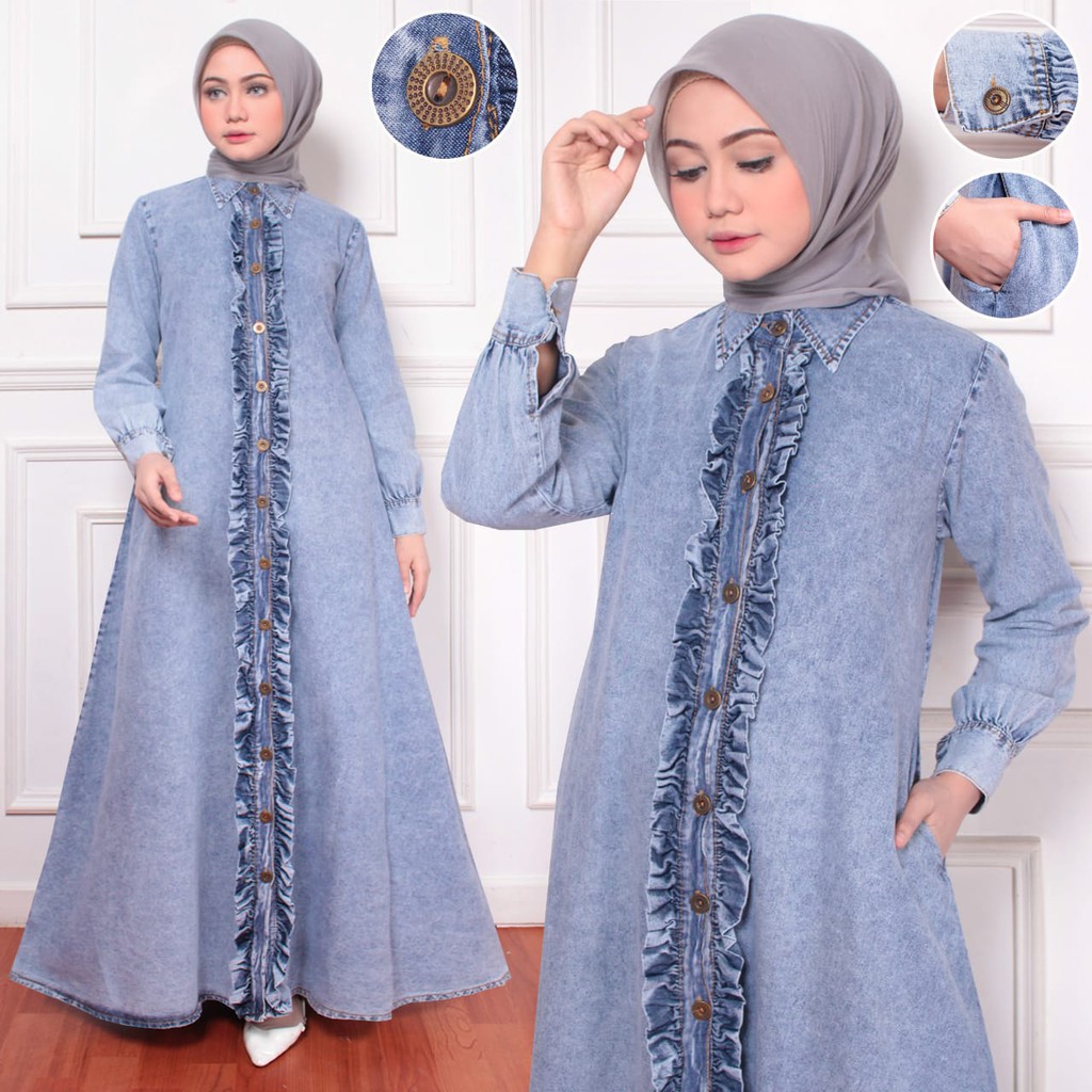 Gamis jeans - mimimumu - Gamis Casual - Gamis Modern - Gamis