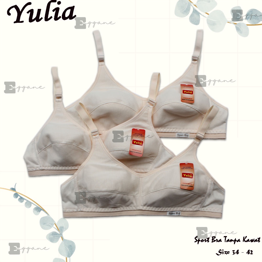 BH Yulia | Bra tanpa busa tanpa kawat | Bh  kancing 2 | Bra  Sport