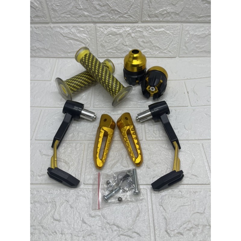 Paket Variasi-Handgrip Karbon+Proguard Babet CNC+Jalu As Jumbo+Footstep Scoopy Lokal