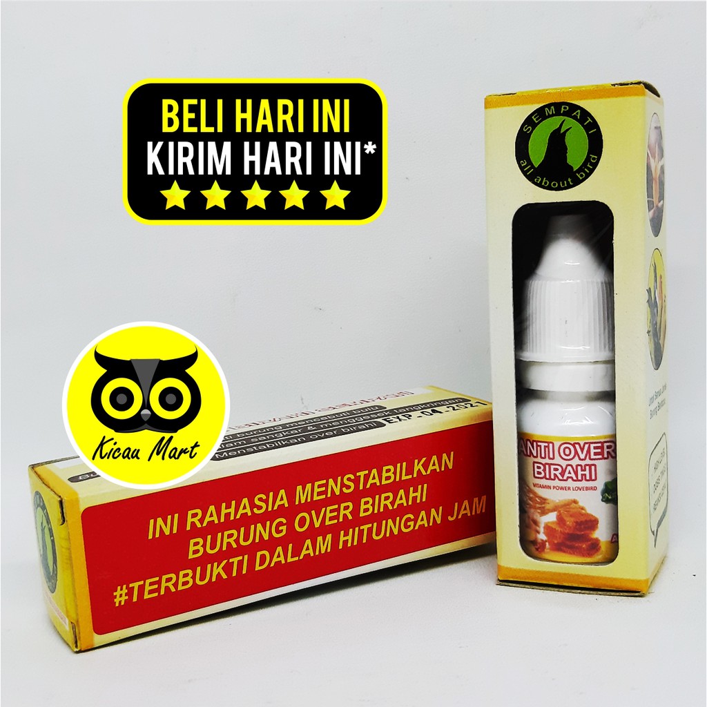 VITAMIN OBAT AGRESIF BURUNG LOVEBIRD JUARA LOMBA NGEKEK KONSLET ANTI OVER BIRAHI SEMPATI 10 ML ANOVER