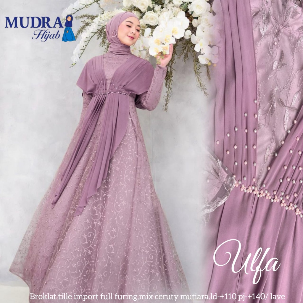 ULFA BRUKAT GAMIS PESTA SYAR'I WANITA ORI BY MUDRA HIJAB