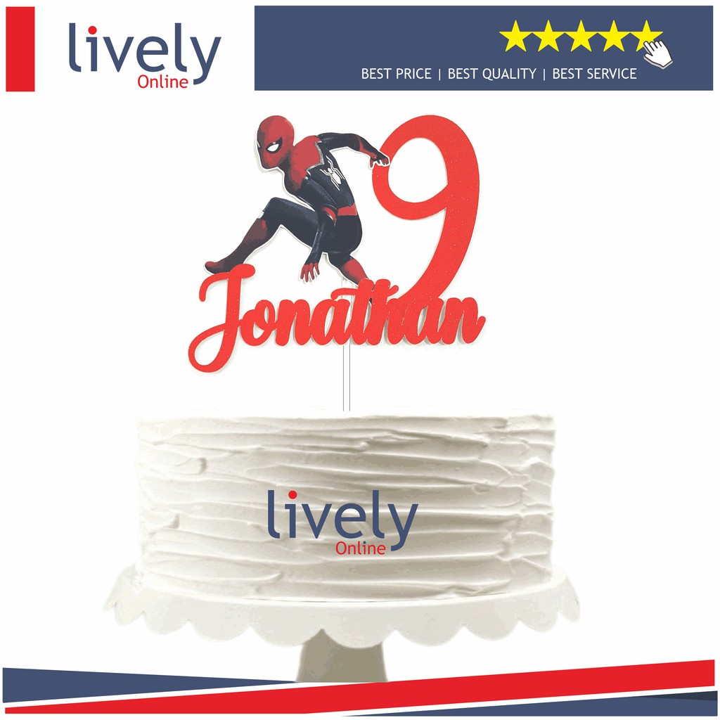 CUSTOM NAMA CUTTING CAKE TOPPER KARAKTER SPIDERMAN 01 HIASAN KUE