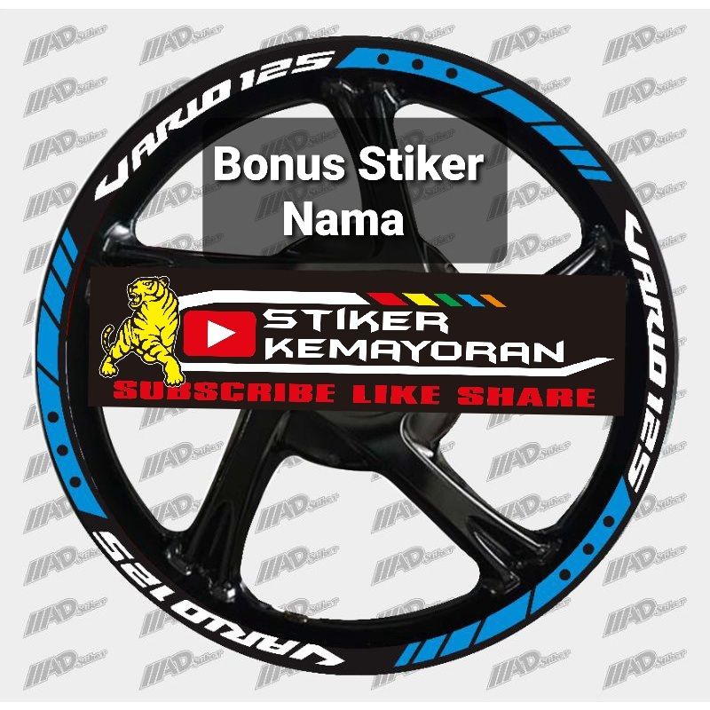cutting stiker lis roda motor vario 110 125 150,velg vario murah - merah full Berkualitas