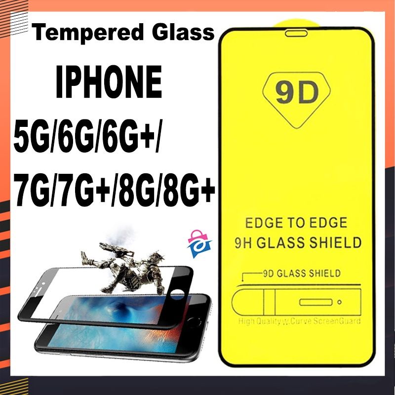 TEMPERED GLASS 5D/6D/9D IPHONE 5/6/6+/7/7+/8/8+