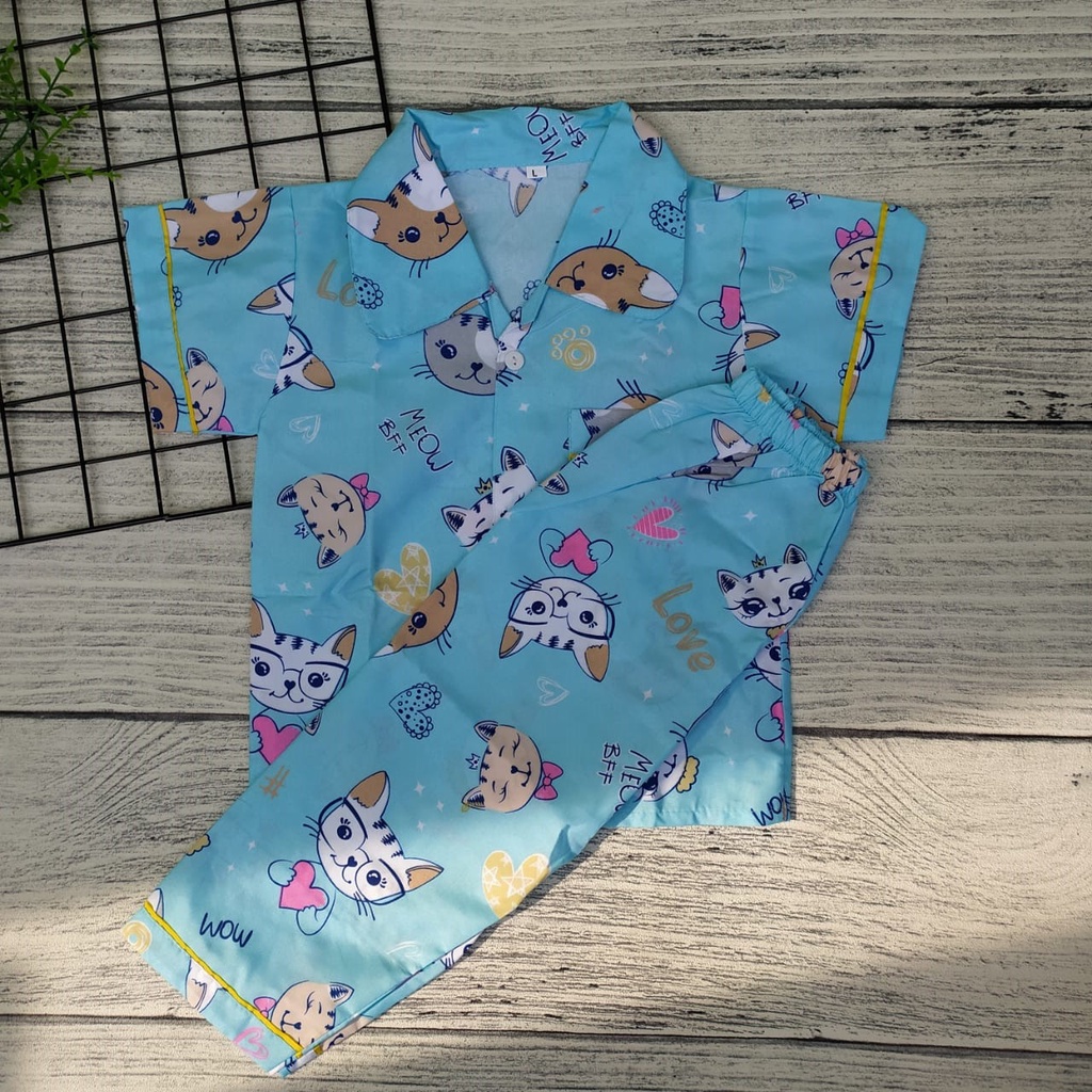 Piyama Anak Laki-laki Perempuan Murah Baju Tidur Anak Terlaris Usia 2-5 Tahun Motif Karakter Lucu
