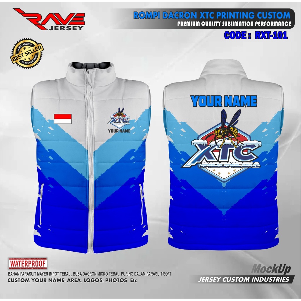 ROMPI PUFFER/DACRON/GELEMBUNG ORMAS XTC PRINTING CUSTOM (DESAIN SUKA SUKA)