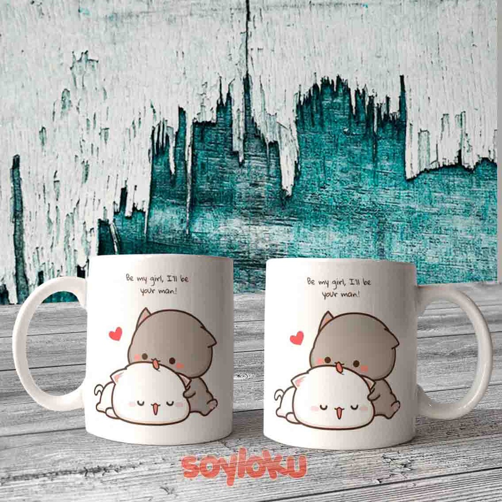 Cangkir Peach n Goma Romantic Kawaii