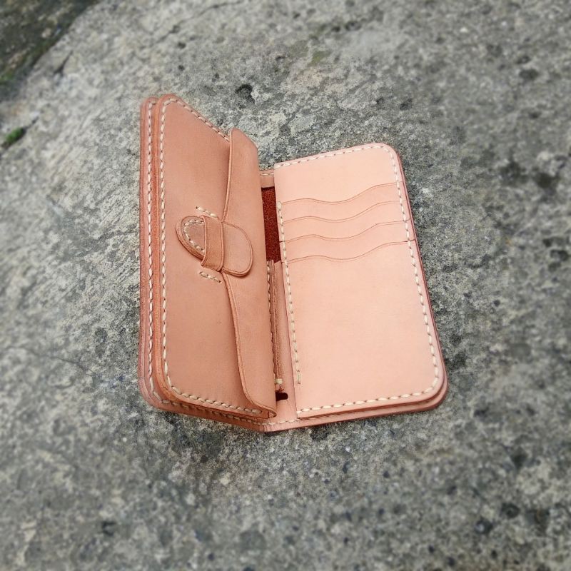 custom long wallet vegtan natural