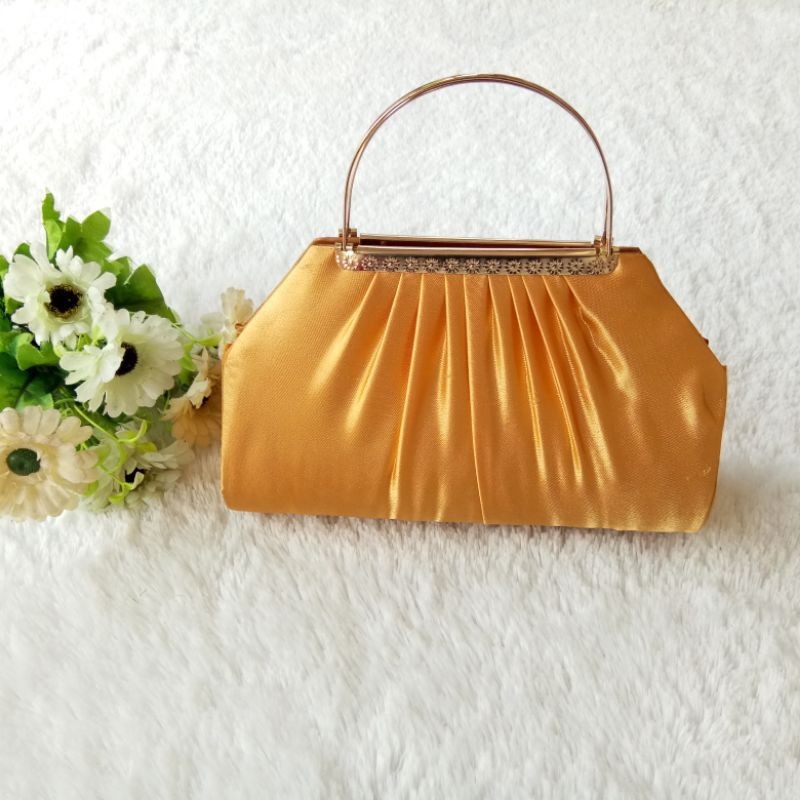 Tas pesta Satin Sandra cantik dan elegan cocok buat pesta wisuda kado ready