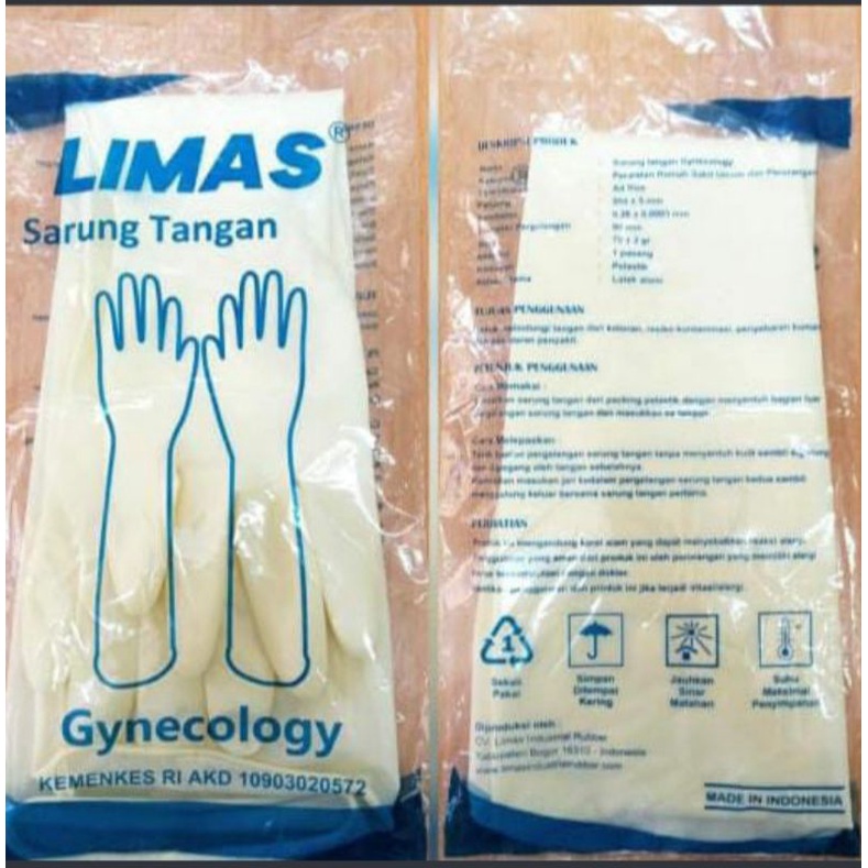 sarung tangan obgyn limas 56cm kemenkes RI AKD