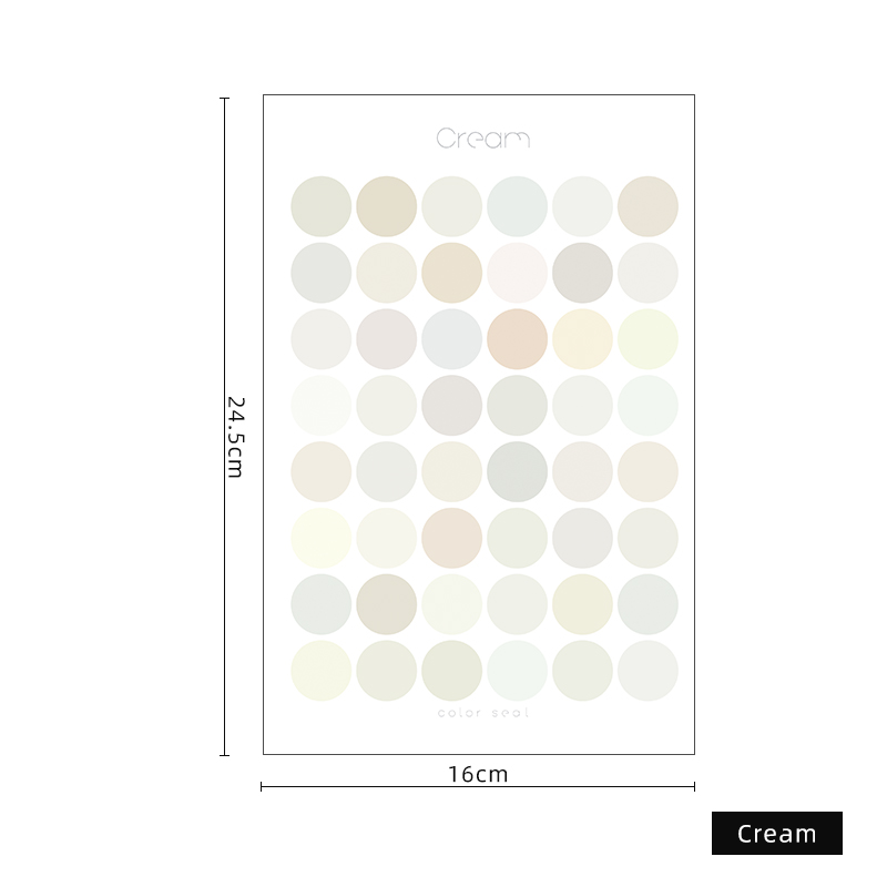 Multifunctional basic mark material sticker decoration DIY Morandi scrapbooking bullet journal postmark dot sticker-Cream