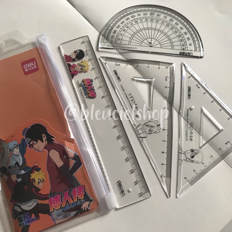 

1 Set Penggaris Naruto Busur Segitiga Lurus Deli 79544