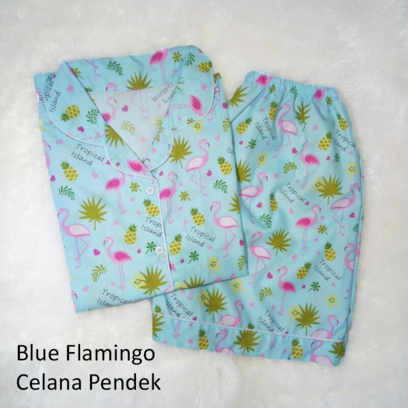 Piyama Baju Tidur Celana Pendek Tangan Pendek Bahan Katun Motif