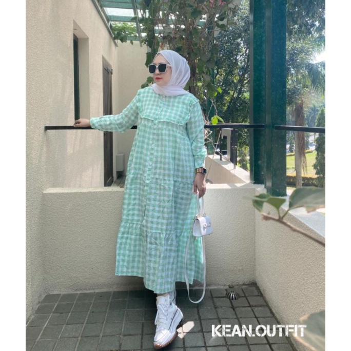 NEW MAXI DRESS KOTAK/MAXI DRESS KOTAK IMPORT WANITA