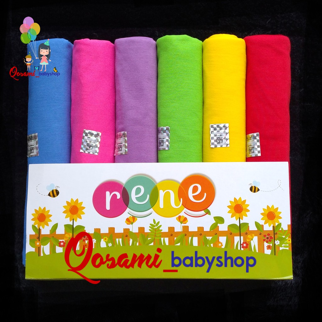 RENE 1 Pak isi 6 pcs Bedongan Bayi Polos SNI