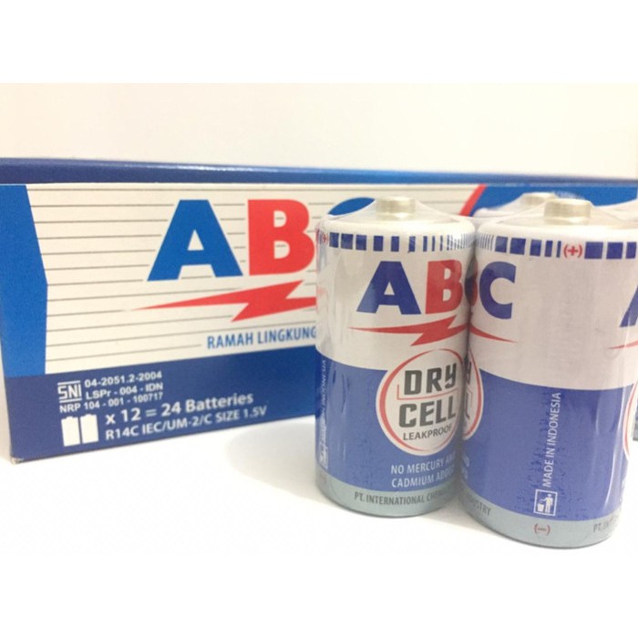 Baterai ABC tanggung ABC tipe C - 2 pc