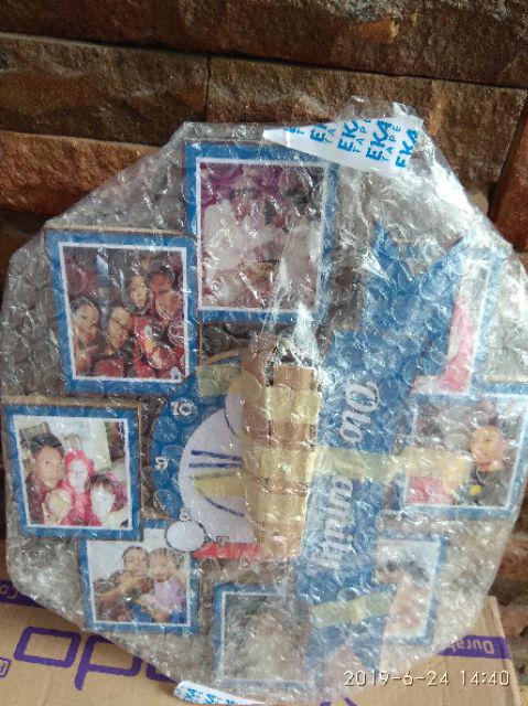 Harga Murah Jam Dinding Karakter Kayu Vintage Frame Foto Tema Doraemon