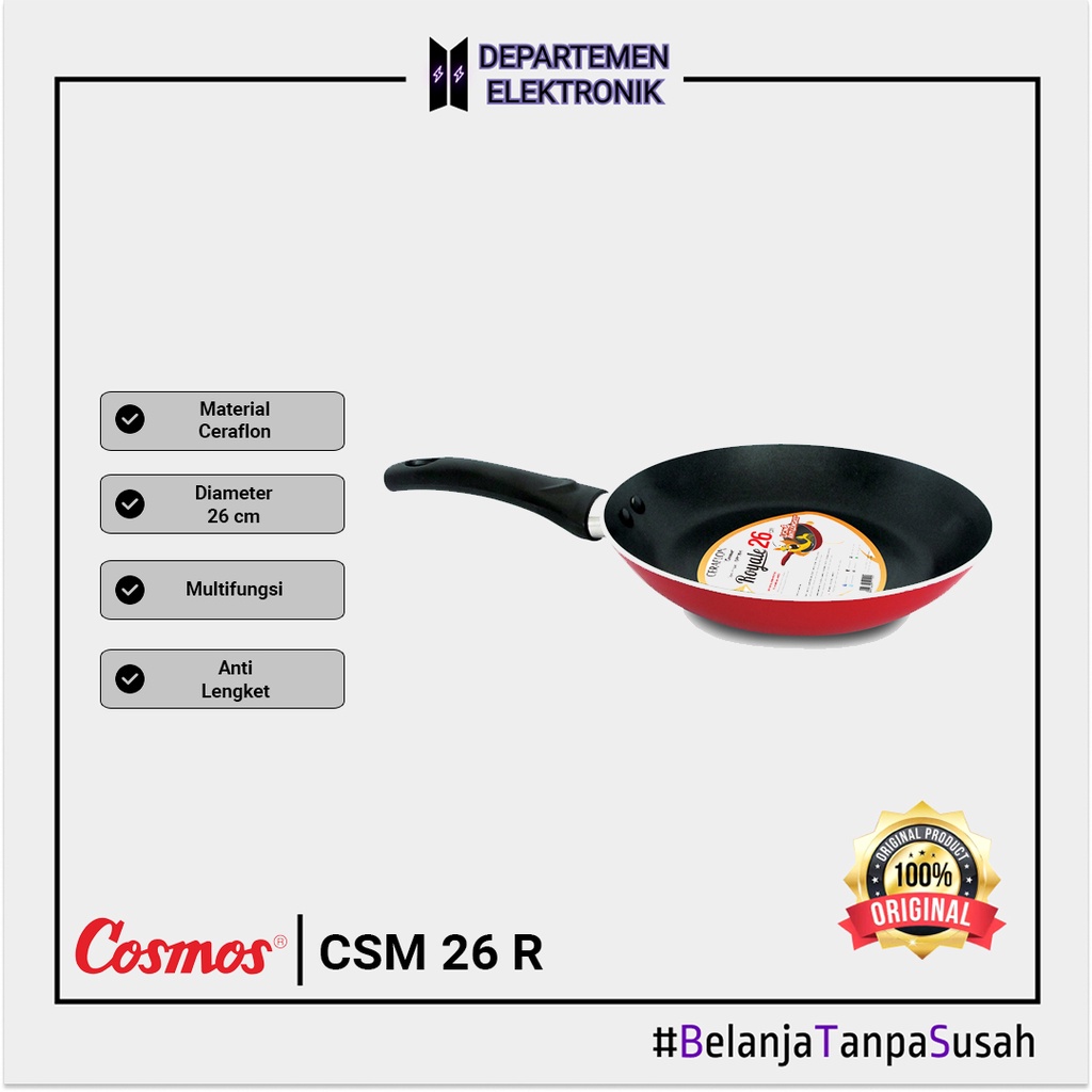 Cosmos CFP 26 R Fry Pan Ceraflon Royal 26 cm MURAH BANGET / GARANSI RESMI