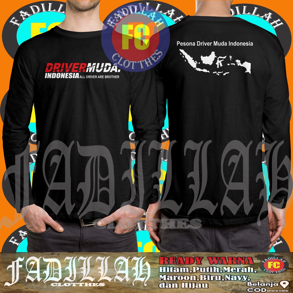 Kaos Baju Driver Muda Indonesia Pesona Driver Muda Lengan panjang Baju Otomotif