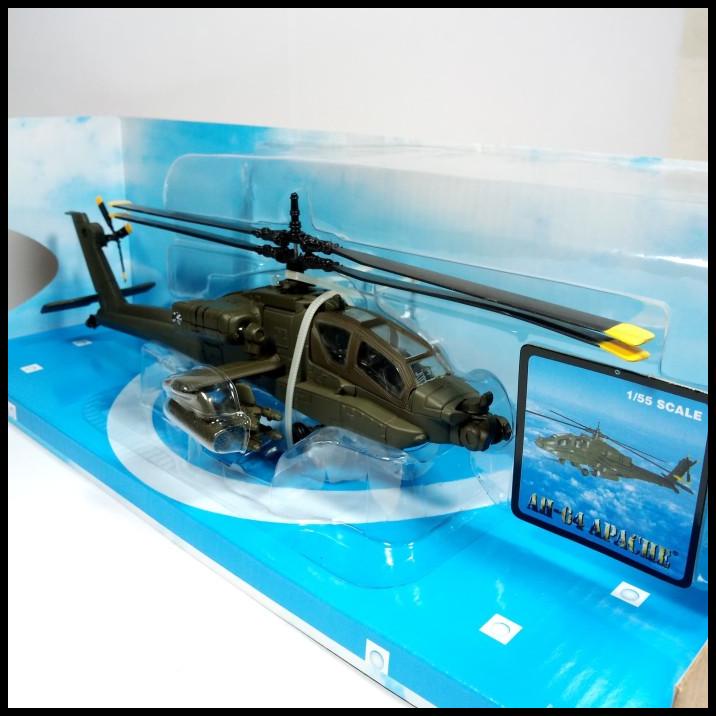 Diecast Skypilot Miniatur Pesawat Helicopter Ah-64 Apache Mainan