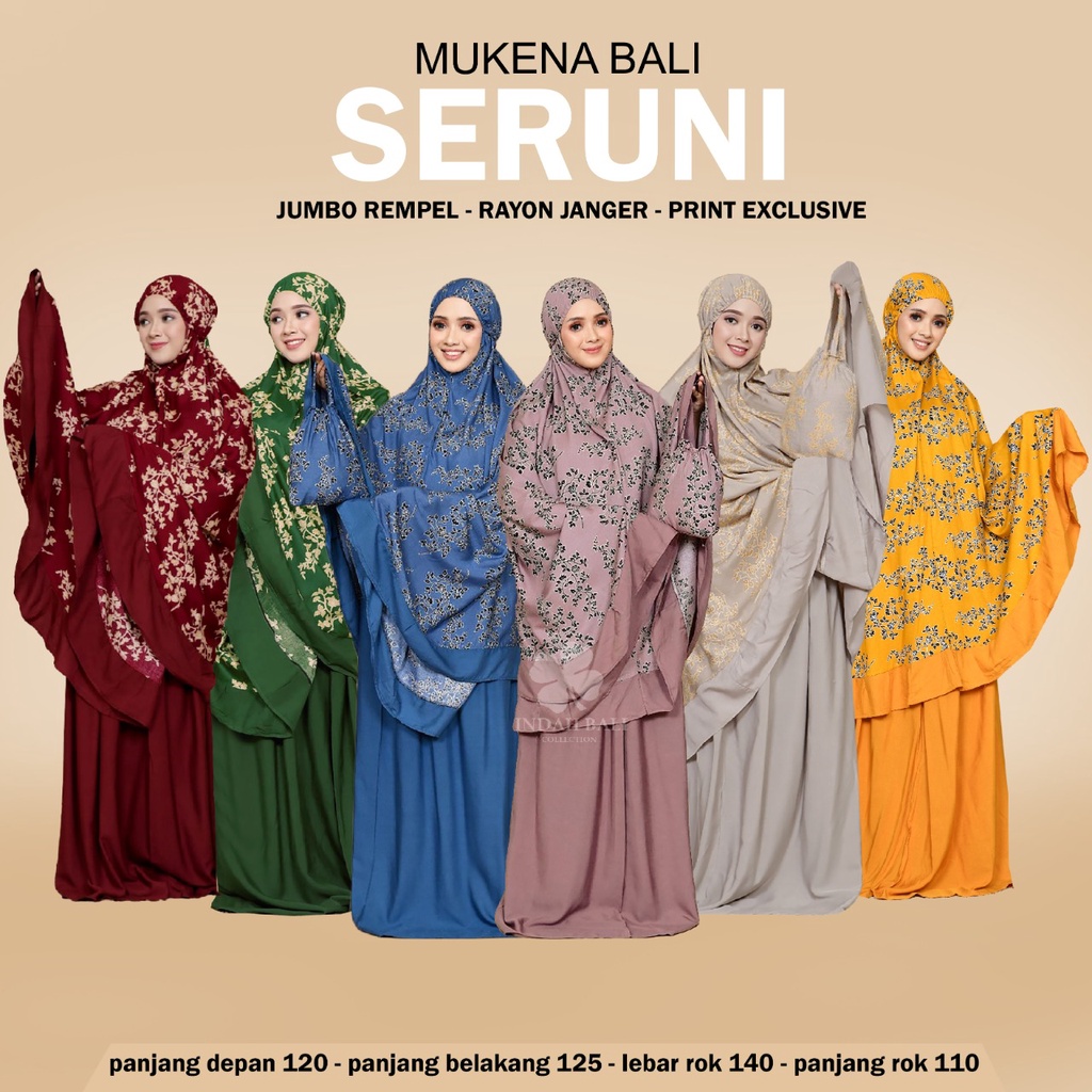 MUKENA BALI SERUNI JUMBO BUNGA ATAS/MUKENA BALI JUMBO BY INDAH BALI