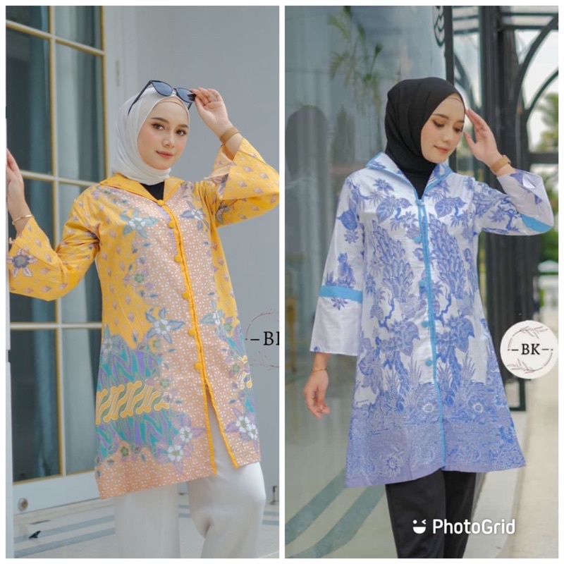 Tunik Batik Soft - Atasan Batik Wanita Lengan Panjang Baju Kantor