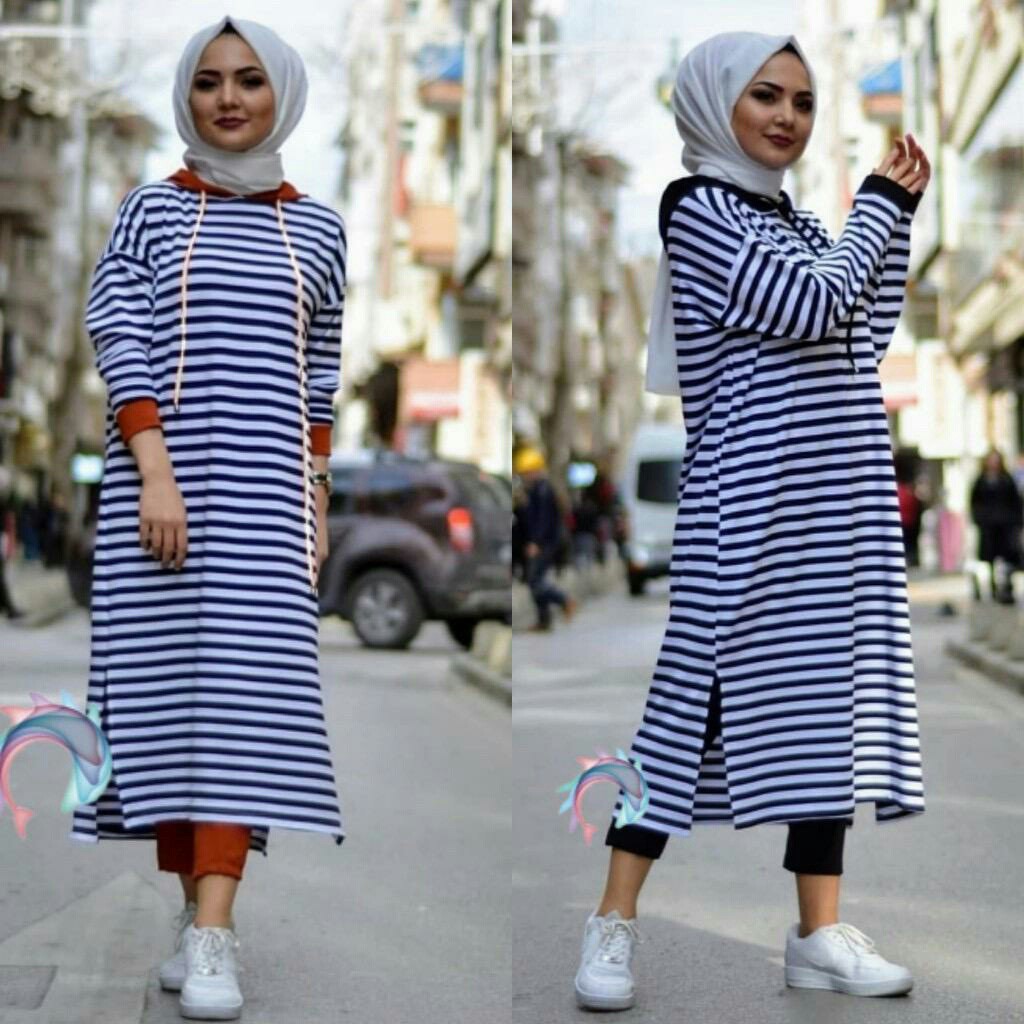 VS - lolly dress hodie salur stripe garis