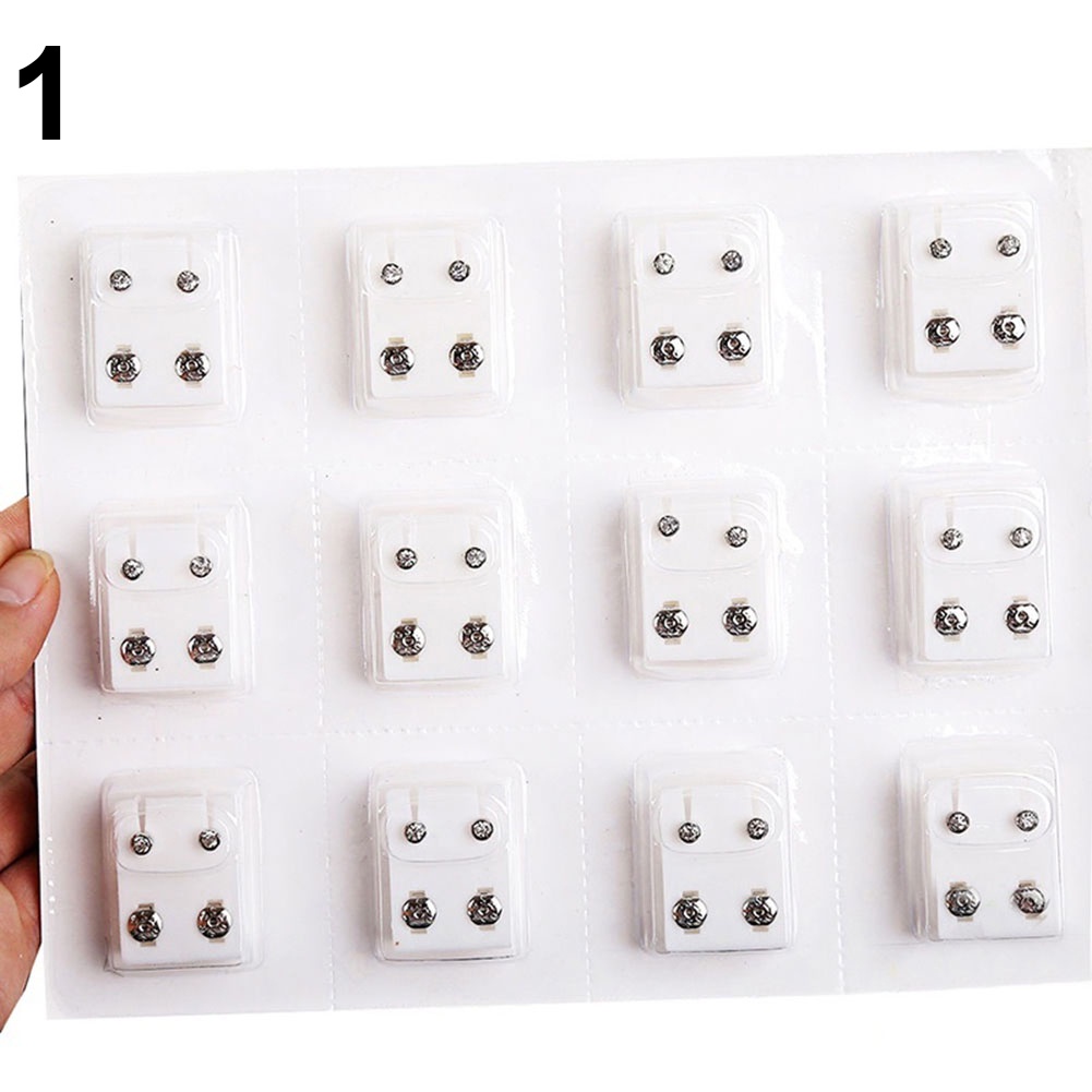 Hu Hu Hu Hu Hu Alat Bantu Pasang Kacamata♡ 12 Pasang Anting Tusuk Bahan Metal Untuk Mesin Tindik Telinga