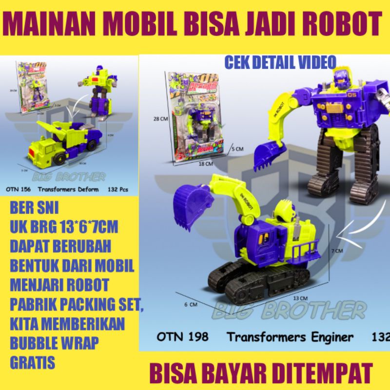 Mainan Maenan Anak Laki Laki /Cowok Mobil Bisa Berubah Jadi Mainan Robot Murah OTN156,OTN198
