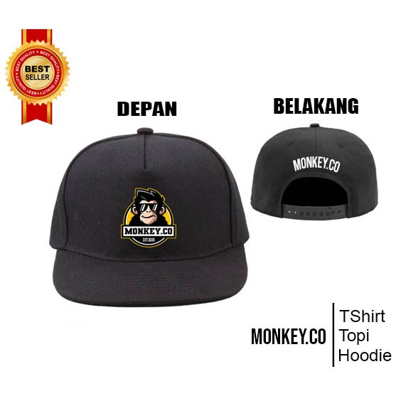 (BAYAR DI TEMPAT) Topi Snapback / Topi Baseball / Topi Distro / Topi Hip-Hop / Monkey Logo