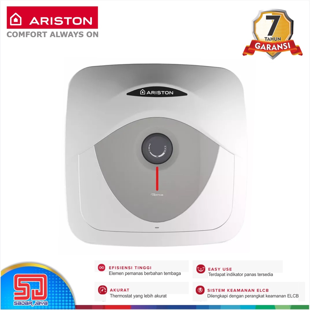 Ariston Andris RS 30 Liter 500 watt Listrik Water Heater Pemanas Air AN 30 RS