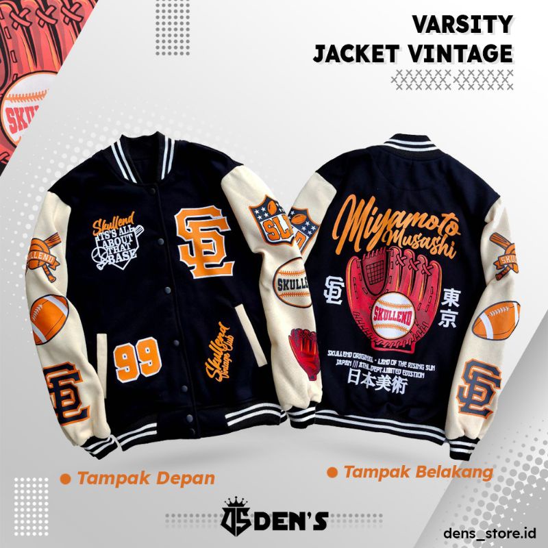 Jaket Varsity Baseball Pria Wanita Varsity Jacket Vintage Baseball Oversize Jumbo Original