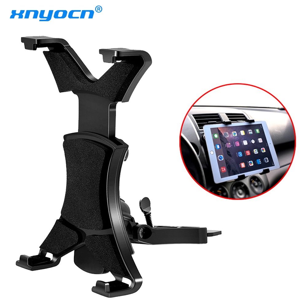 Stand Holder Tablet / Ipad / Samsung Universal 7-11 &quot;Bisa Berputar 360 Derajat Untuk Slot CD Mobil