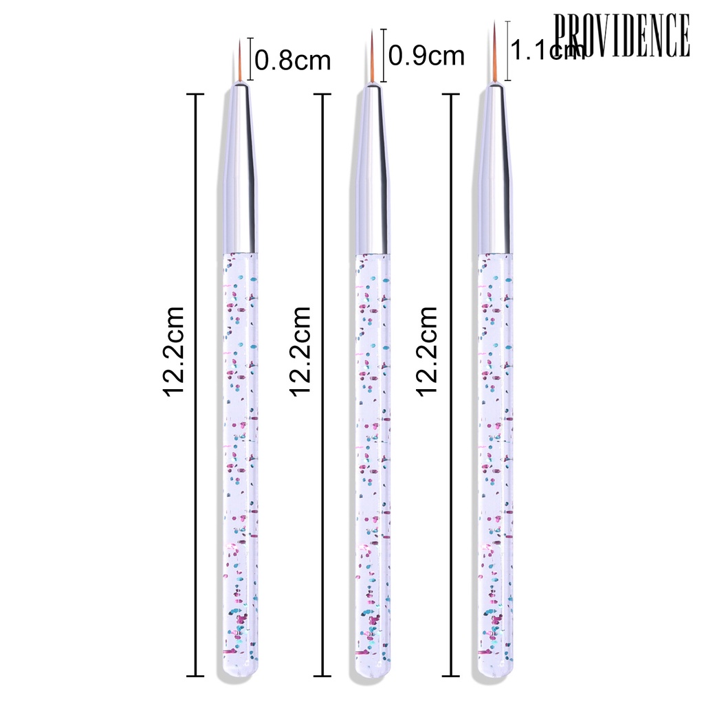 Providence 3Pcs/Set Nail Painting Pen Colorful Surface Ergonomics Handle Ultra Thin Flower Design Stripes Lines Liner DIY Drawing Pen for Manicure