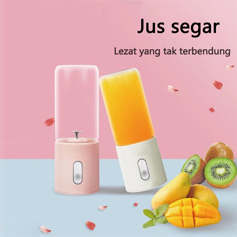 Blender Juicer Portable USB 400ML Mini Juicer Multifungsi 4 Mata Pisau Kaca Tebal Bisa Jadi Cangkir/Tumblr