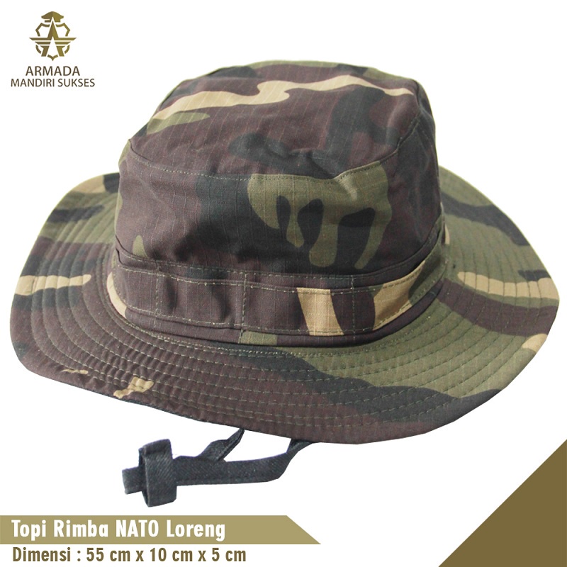 Topi Rimba Loreng Nato - Topi Bucket Hat Nato