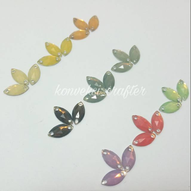 Payet Doff Mata 6x12mm Permata Jahit Diamond Resin -+200pcs