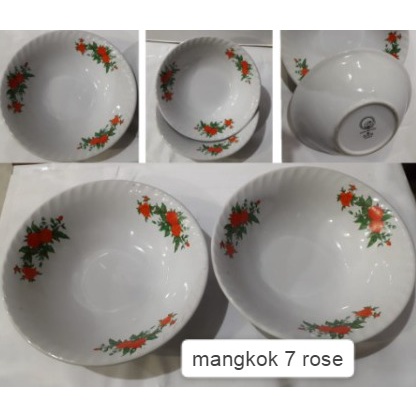 (KHUSUS GOSEND) Mangkok 6 inch, 7 inch, Rose Lucky (12 pcs)
