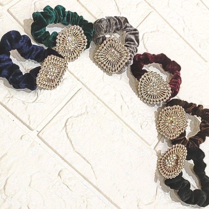 Senada Victory Scrunchie Bludru Ikat Rambut Velvet Korea