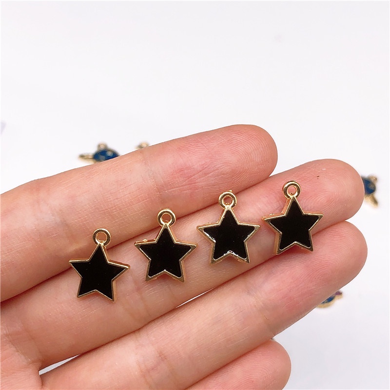 4pcs Liontin Enamel Bentuk Planet Bintang Bahan Alloy Charms