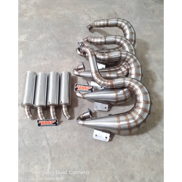 Knalpot Vespa PTS stainless YMF Performance