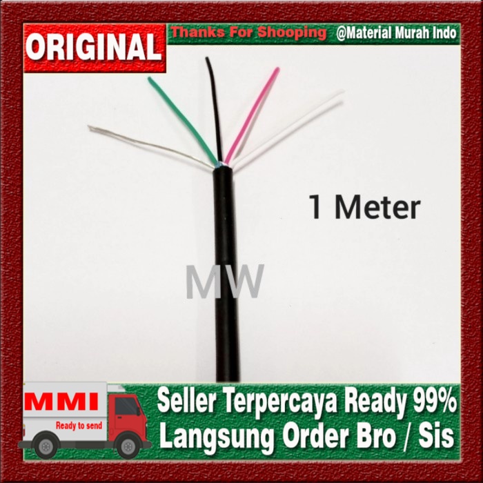 Kabel isi 4+1 ground 24 AWG (serabut) 1Meter